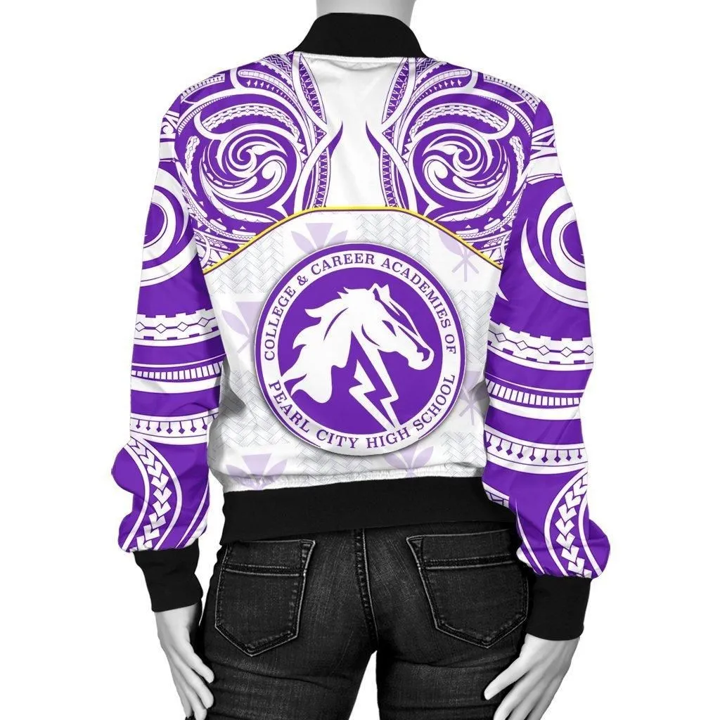 Hawaii - Kanaka Pearl City High School Womens Bomber Jacket Demodern Style