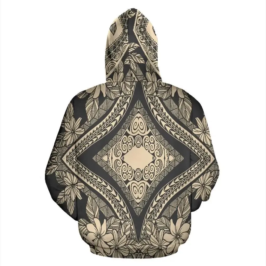 Alohawaii Hoodie - Polynesian Plumeria Mix Gray Pullover - AH - JR