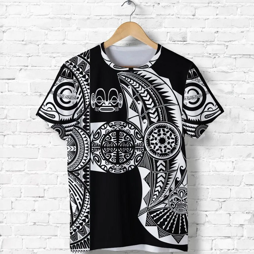 (Custom Personalised) Marquesas Islands T Shirt Marquesan Tattoo Original Style - Black LT8