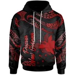 Papua New Guinea Polynesian Hoodie - Poly Tattoo Red Version