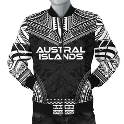 Austral Islands Polynesian Chief Mens Bomber Jacket - Black Version