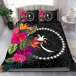 Vibe Hoodie Chuuk Bedding Set - Polynesian Hibiscus Pattern