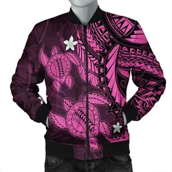 FamilyGater Jacket - Hawaii Polynesian Turtle Hibiscus Bomber Jacket - Pink - AH - J4R