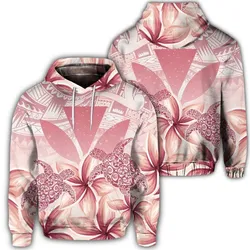 Hawaiian Turtle Kanaka Plumeria Polynesian Hoodie Pink