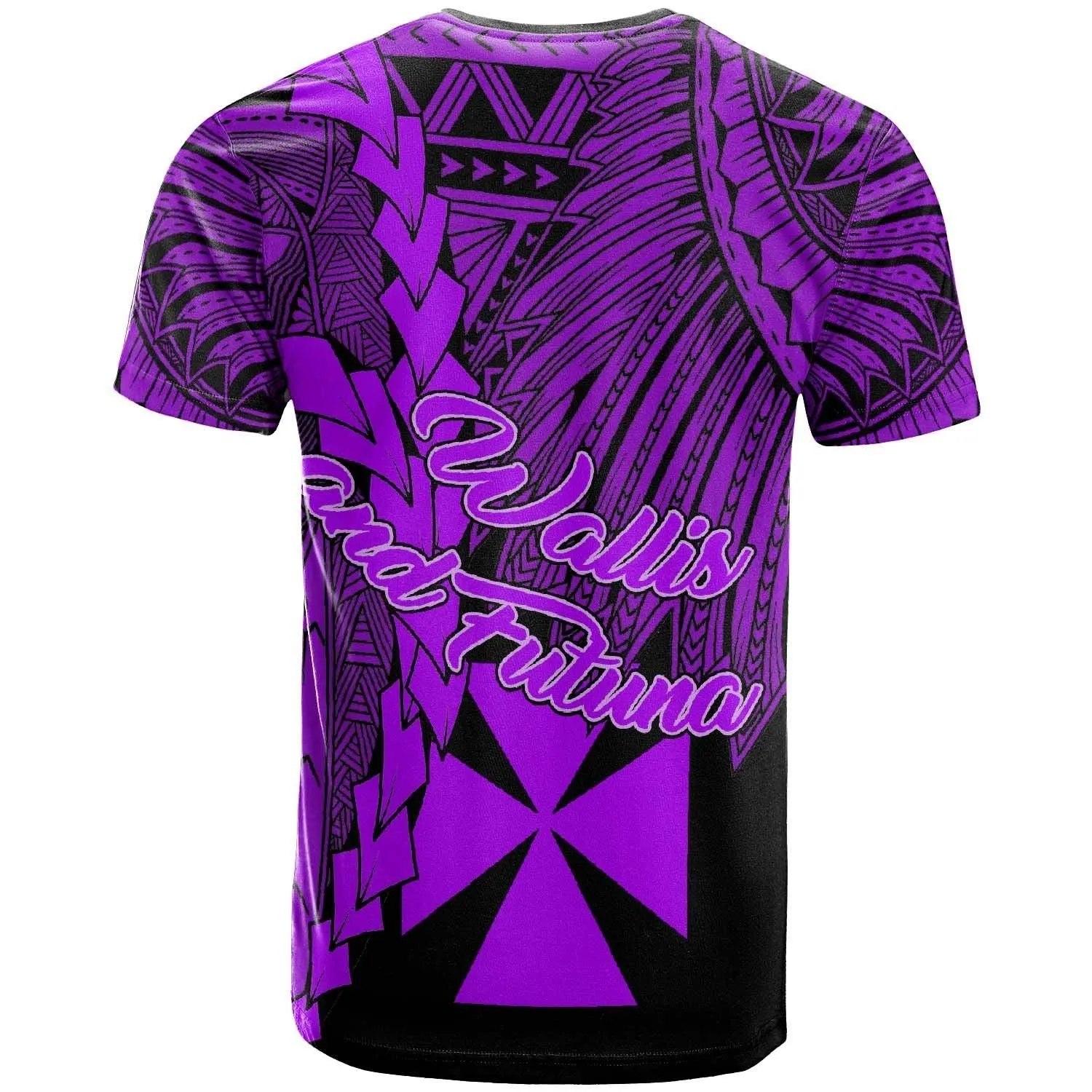 Wallis and Futuna Polynesian T-Shirt - Tribal Wave Tattoo Purple
