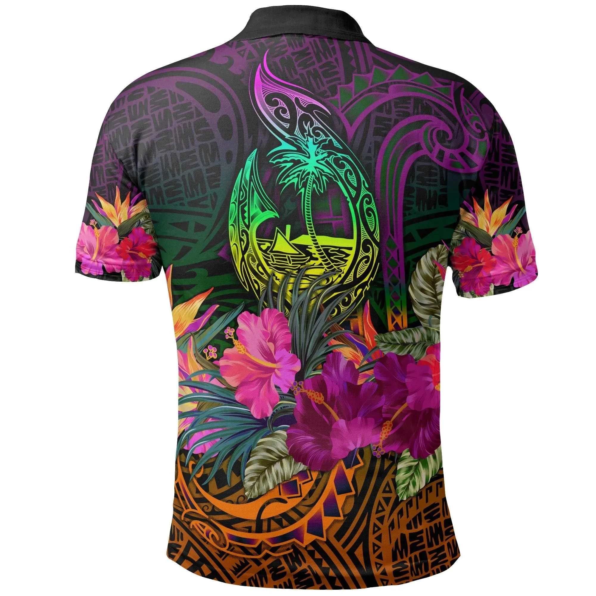 Alohawaii Shirt - Polo Shirt Guam Polynesian Summer Hibiscus - BN15