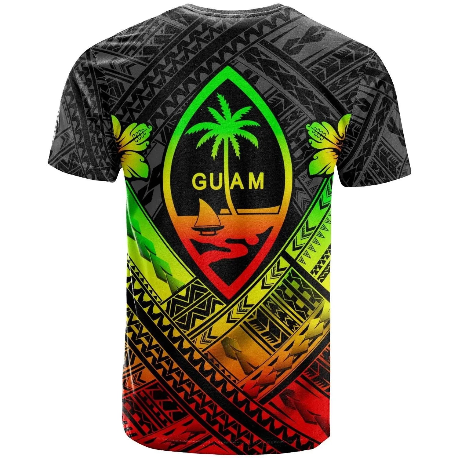 Guam Polynesian T-Shirt - Guam Reggae Seal Camisole Hibiscus Style - BN18