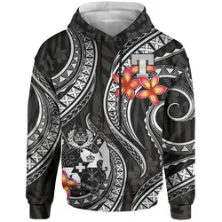 Alohawaii Clothing - Hoodie Tonga Polynesian - White Plumeria - Bn11
