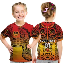 (Custom Personalised) Marquesas Islands T Shirt KID Marquesan Tattoo Original Style - Gradient Red LT8