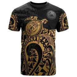 American Samoa Polynesian T Shirt - American Samoa Seal Polynesian Golden Turtle Tattoo
