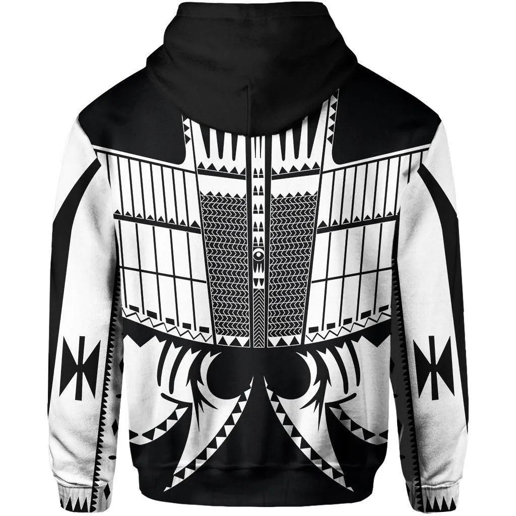 Warrior Yap Tattoo All Over Hoodie White