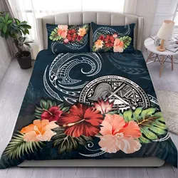 FamilyGater Bedding Set - Cover and Pillow Cases American Samoa Hibiscus PolyFamilyGater Duvet Cover TH5