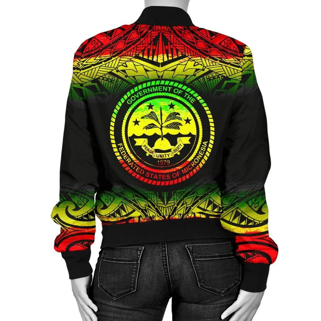 Federated States Of Micronesia Women's Bomber Jacket - Fog Reggae Style - BN09