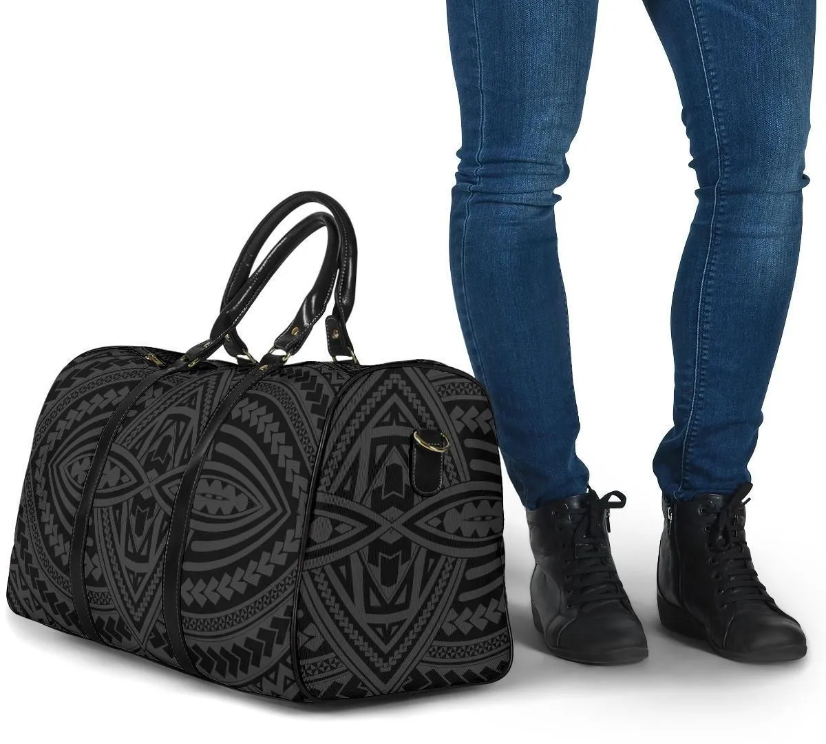 Polynesian Seamless Gray Hawaii Travel Bag