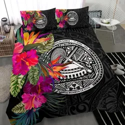 Alohawaii Bedding Set - Cover and Pillow Cases American Samoa - Polynesian Hibiscus Pattern - BN39