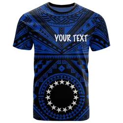 Cook Island PersonalisedT-Shirt - Seal With Polynesian Tattoo Style ( Blue)
