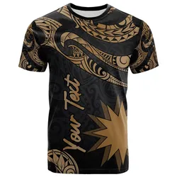 Nauru Polynesian Custom Personalised T shirt - Poly Tattoo Gold Version