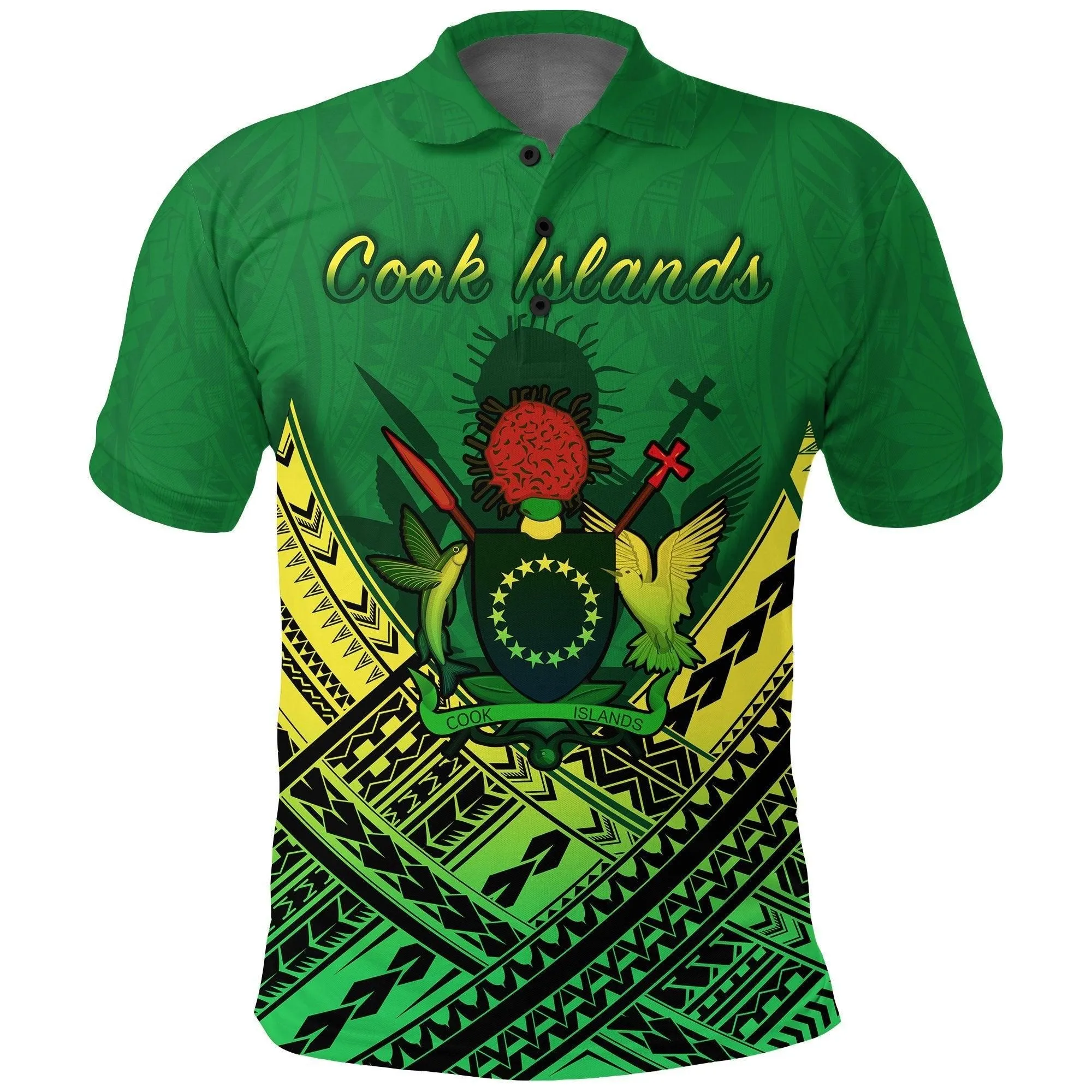 (Custom Personalised) Cook Islands Rugby Polo Shirt Simple Polynesian - Custom Text and Number LT13