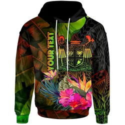 Fiji Polynesian Personalised Hoodie -  Hibiscus and Banana Leaves - BN15