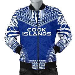 Alohawaii Jacket - Bomber Jacket Cook Islands Flag Polynesian Chief - Bn10