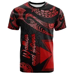 Wallis and Futuna Polynesian T shirt - Poly Tattoo Red Version