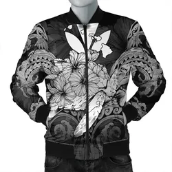 Alohawaii Jacket - Hawaii Turtle Wave Polynesian Bomber Jacket - Hey Style White - AH - J4R