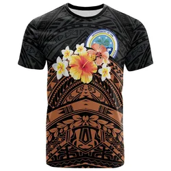 Federated States of Micronesia Custom Personalised T-shirt - Tribal Pattern Hibiscus