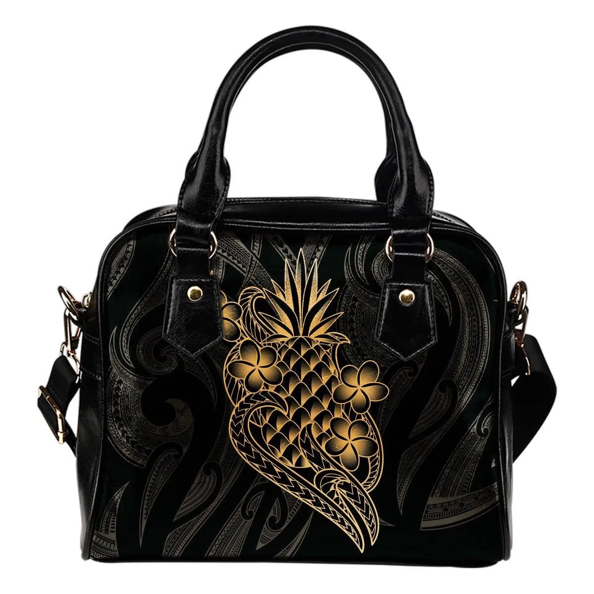 Polynesian Shoulder Handbag - Gold Pineapple