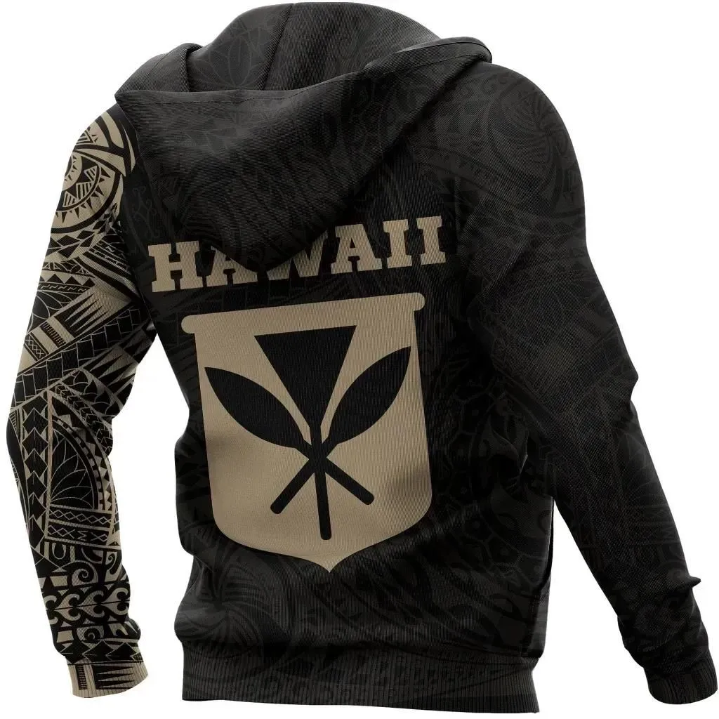 Hawaii Hoodie, Kanaka Maoli Flag Polynesian Tattoo All Over Print Hoodie A7