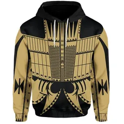 Warrior Yap Tattoo All Over Hoodie Gold