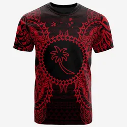 Chuuk All Chuuk Flag Map Polynesian Tattoo Red Unisex 3D T-Shirt All Over Print ONCJP