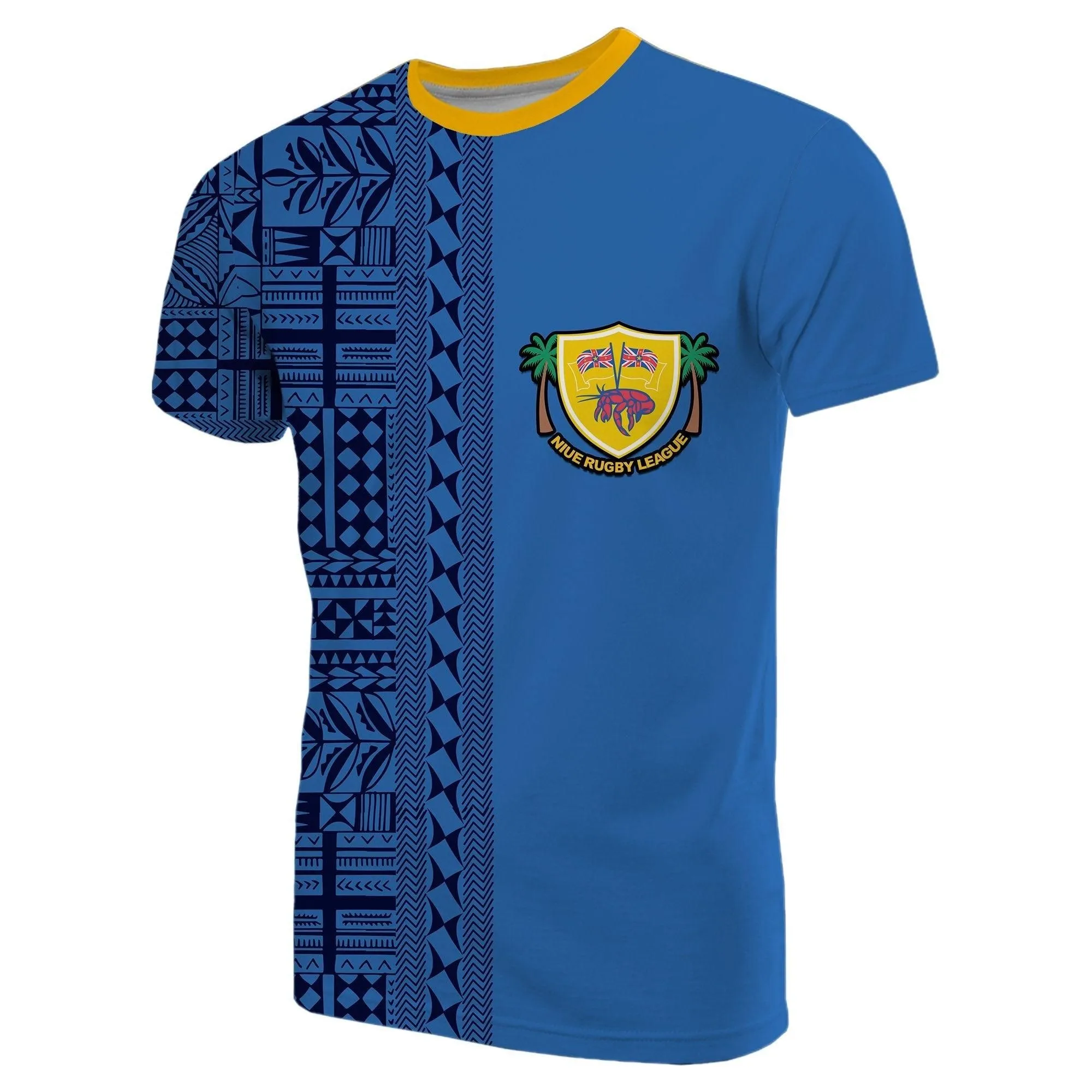 (Custom Personalised) Niue Rugby T shirt Niue Hiapo Patterns No.1