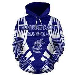 American Samoa Tattoo Blue Version Blue Awesome Design 3D Printed Sublimation Hoodie Hooded Sweatshirt Comfy Soft And Warm For Men Women S to 5XL CTC22031038
