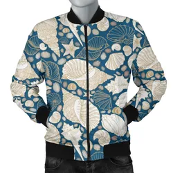 Shell Polynesian Tribal Design Pattern MenS Bomber Jacket