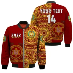 (Custom Text And Number) Tonga Vavau High School Bomber Jacket Class Of Year Tongan Ngatu Pattern LT14