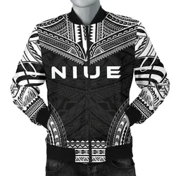 Alohawaii Jacket - Bomber Jacket Niue Polynesian Chief - Black Version - Bn10