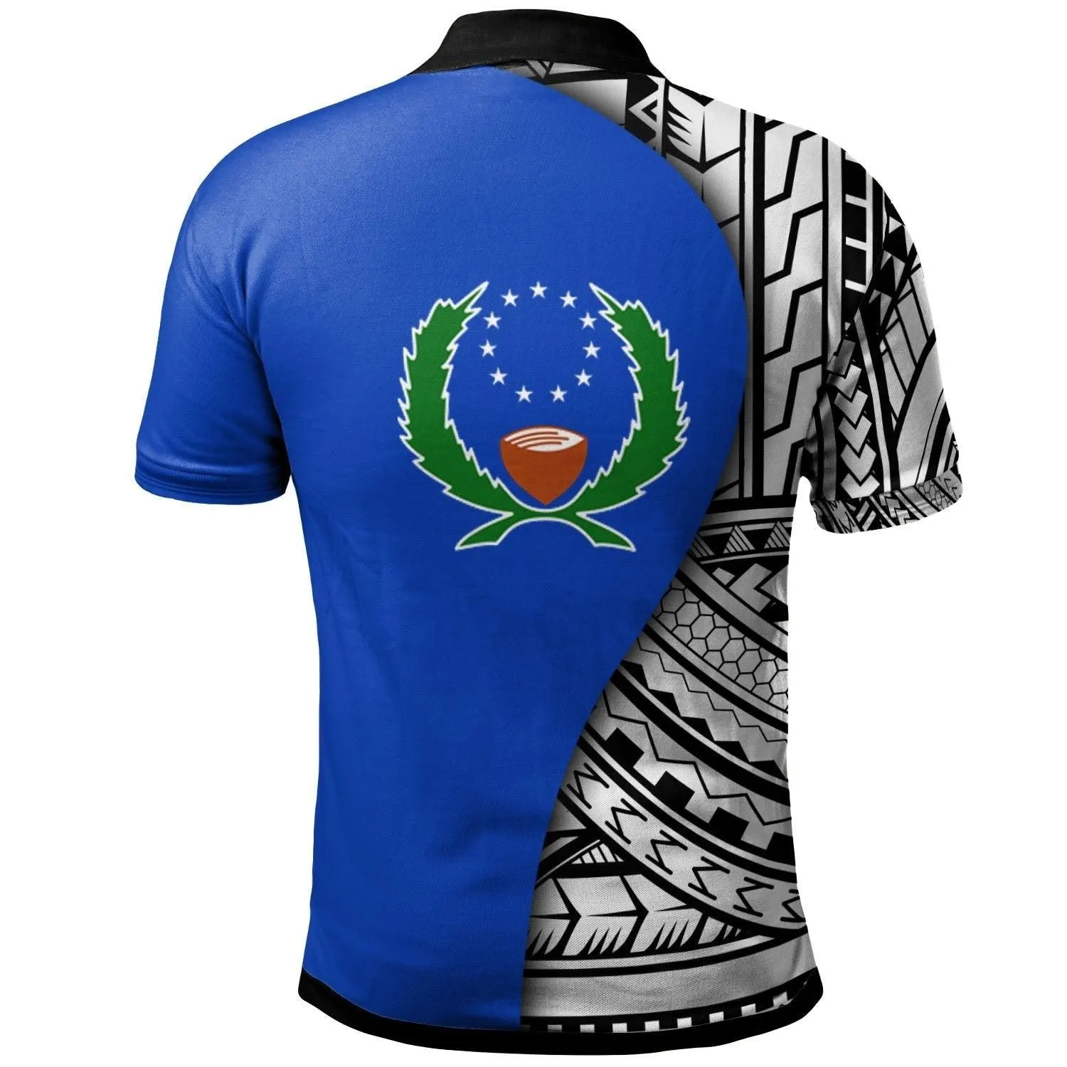 Pohnpei Polo Shirt - Coat Of Arm and Polynesian Patterns