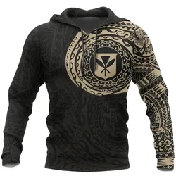 Hawaii Hoodie, Kanaka Maoli Flag Polynesian Tattoo All Over Print Hoodie A7