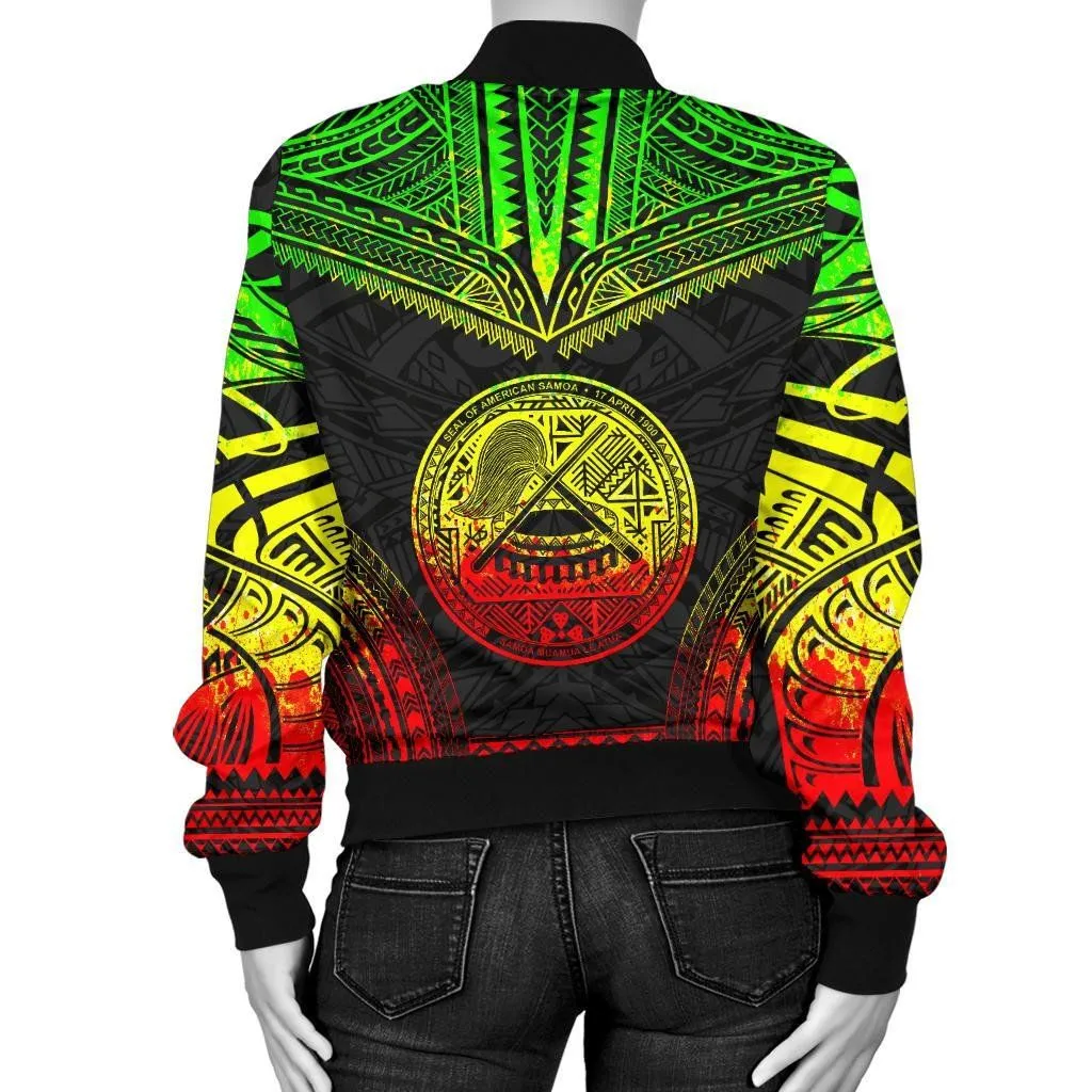 American Samoa Polynesian Chief Women'S Bomber Jacket - Reggae Version - Bn10