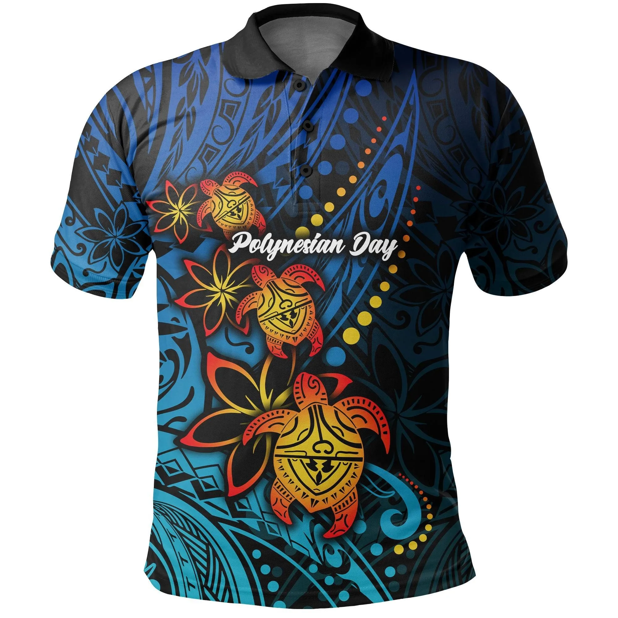 (Custom Personalised) Polynesian Day Polo Shirt Turtle Style - LT16