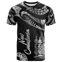 New Caledonia Polynesian T shirt - Poly Tattoo White Version
