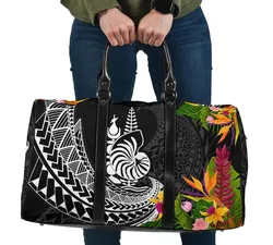New Caledonia Travel Bag - Custom Personalised Seal Spiral Polynesian Patterns