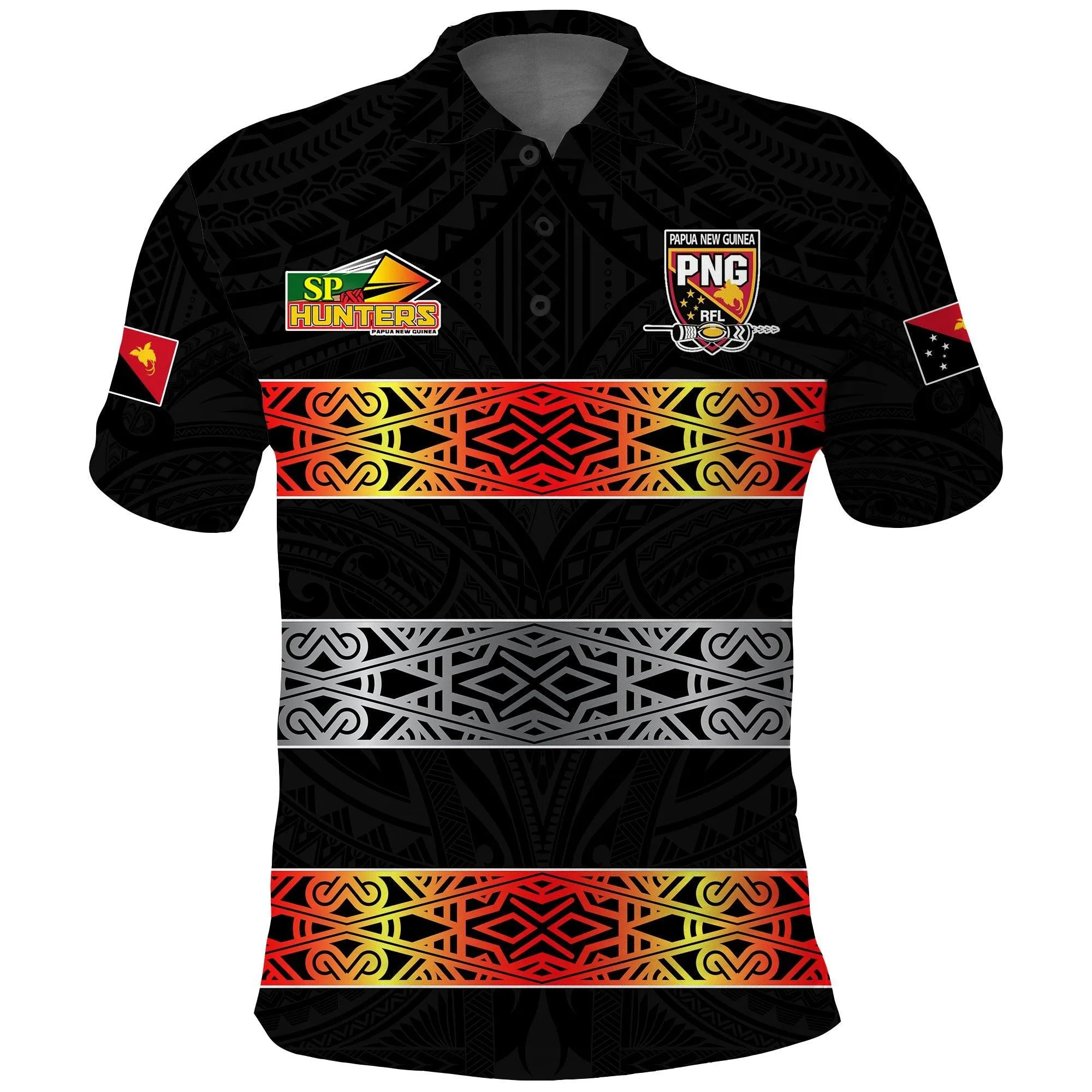 (Custom Personalised) The Hunters PNG Polo Shirt Papua New Guinea Hunters Rugby LT13