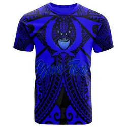 Pohnpei Custom Personalised T-Shirt  - Blue Seal with Polynesian Tattoo