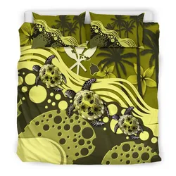 Polynesian Hawaii Yellow Turtle Hibiscus A Bedding Set Camliym
