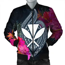 Hawaii Kanaka Polynesian Hibiscus Bomber Jacket