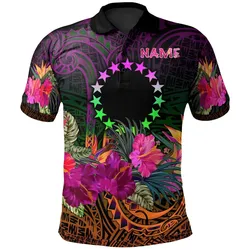 Cook Islands Personalised Polynesian Polo Shirt - Summer Hibiscus