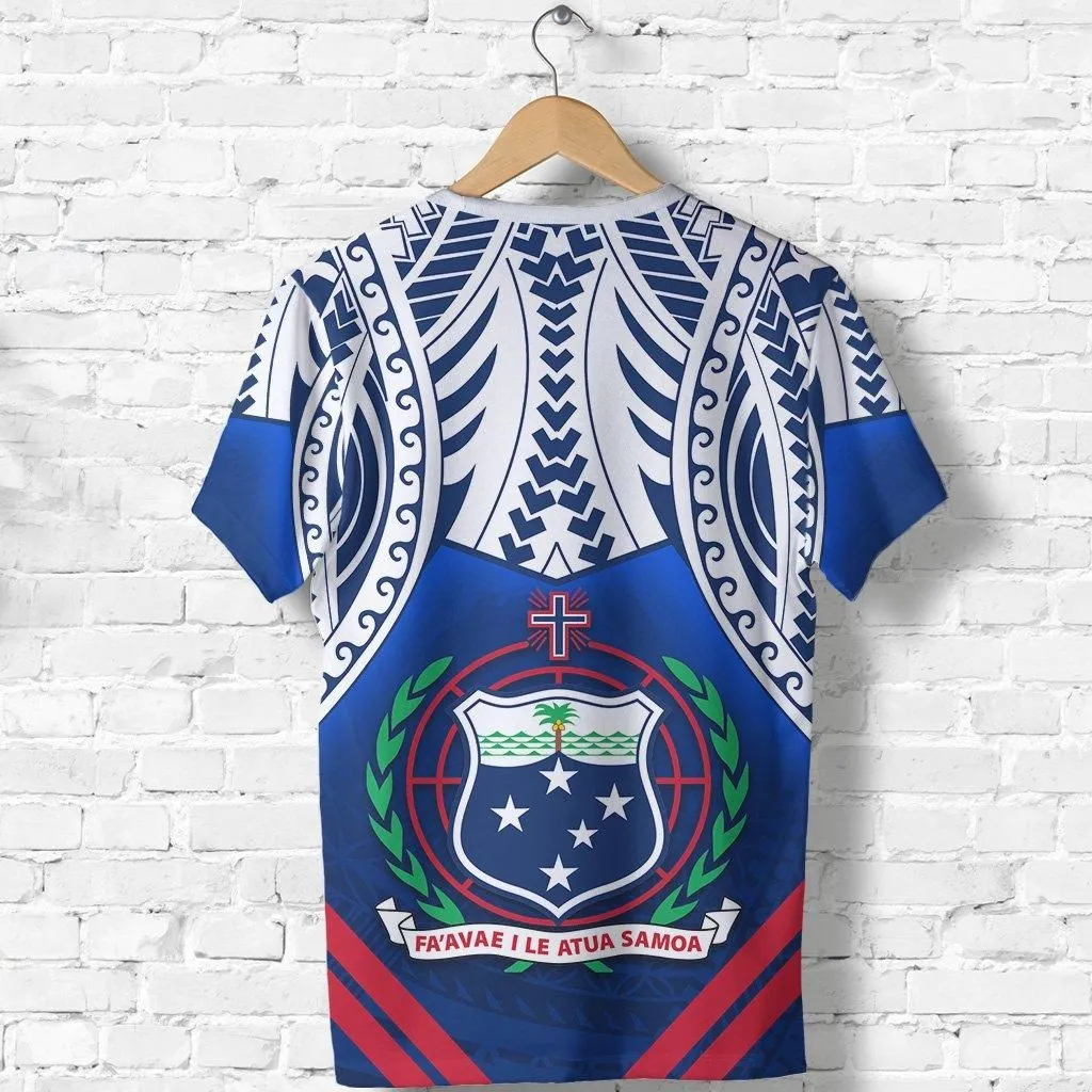 (Custom Personalised) Samoa Rugby T shirt Tribal Pattern