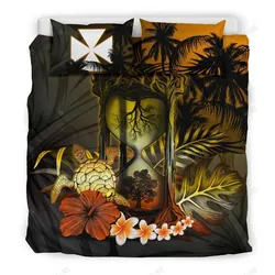 Wallis And Futuna Hibiscus Tree Of Life Hourglass Bedding Set Bedroom Decor