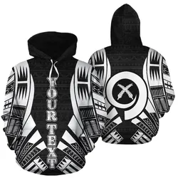Vanuatu Polynesian Personalised Custom Hoodie - Black Tattoo